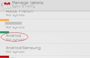List of labels you have on your Gmail account.