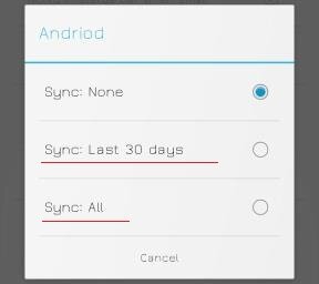 Select sync setting.
