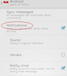 Choose the notification setting.