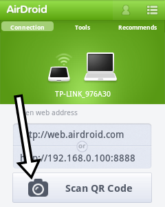 Scan QR button